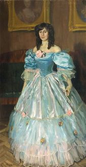 Б.М. КУСТОДИЕВ. Дама в голубом. П.М. Судковская. 1906