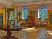 С.Ю. ЖУКОВСКИЙ. Интерьер библиотеки в помещичьем доме. 1916 (?)