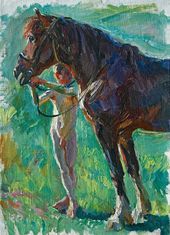 Мальчик и конь. 1930-е