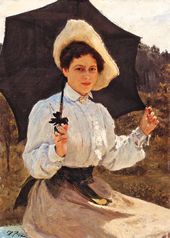 И.Е. РЕПИН. На солнце (Портрет Надежды Ильиничны Репиной, дочери художника). 1900