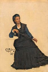 И.Е. РЕПИН. Дама, играющая зонтиком. 1874