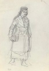 И.Е. РЕПИН. Девушка, идущая с портфелем. Конец 1870-х