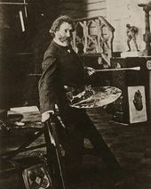 И.Е. Репин в мастерской. 1907–1908