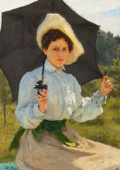 И.Е. РЕПИН. На солнце (Портрет Надежды Ильиничны Репиной, дочери художника). 1900