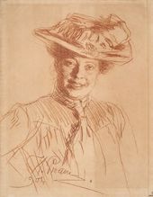 И.Е. РЕПИН. Портрет Н.Б. Нордман (в шляпе). 1901