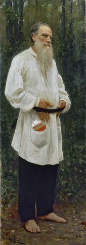 И.Е. РЕПИН. Лев Николаевич Толстой босой. 1901