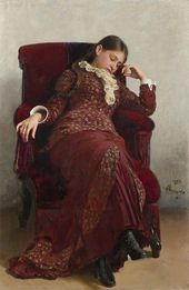 И.Е. РЕПИН. Отдых. Портрет В.А. Репиной, жены художника. 1882