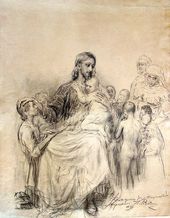 И.Е. РЕПИН. Христос, благословляющий детей. 1897