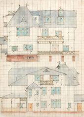 В.Д. ПОЛЕНОВ. Фасады Большого дома. Эскизы-варианты. Начало 1890-х