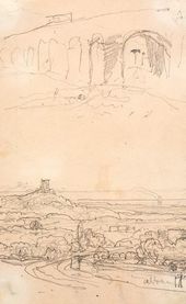 В.Д. ПОЛЕНОВ. Зарисовки Альбано. Лист из путевого альбома. 1872–1873. Фрагмент