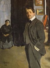 Л.С. БАКСТ. Портрет С.П. Дягилева с няней. 1906
