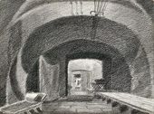 А.С. НИКОЛЬСКИЙ. 5-е бомбоубежище. Из серии рисунков «Эрмитаж в дни блокады». 1941–1942