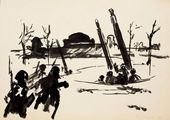 К.М. МОЛЧАНОВ. Бьют зенитки. Ленинградское шоссе. 1941