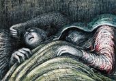 Генри МУР. Спящие в розовых и зеленых тонах. 1941