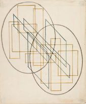 Анастасия АХТЫРКО. Композиция из взаимно пересекающихся форм. 1921–1922