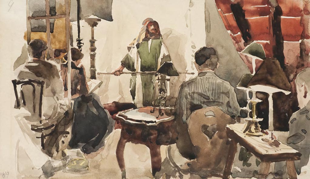 Е.Д. ПОЛЕНОВА. Художники на рисовальном вечере у В.Д. Поленова. 1889