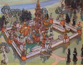 М.В. ЯКУНЧИКОВА-ВЕБЕР. Игрушечный пейзаж (Городок). 1899