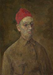 Р.Р. ФАЛЬК. Автопортрет в красной феске. 1957