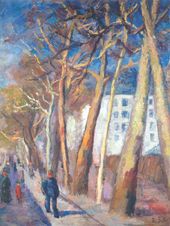 Р.Р. ФАЛЬК. Весна в Париже. Платаны на набережной 1930-е