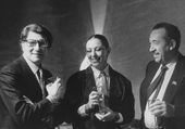 Таир Салахов и Ив Сен-Лоран на открытии выставки. Москва. 1986