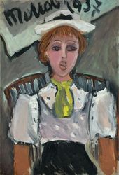 Т.А. Маврина. Девочка в белой кофточке и белой шляпке. 1937