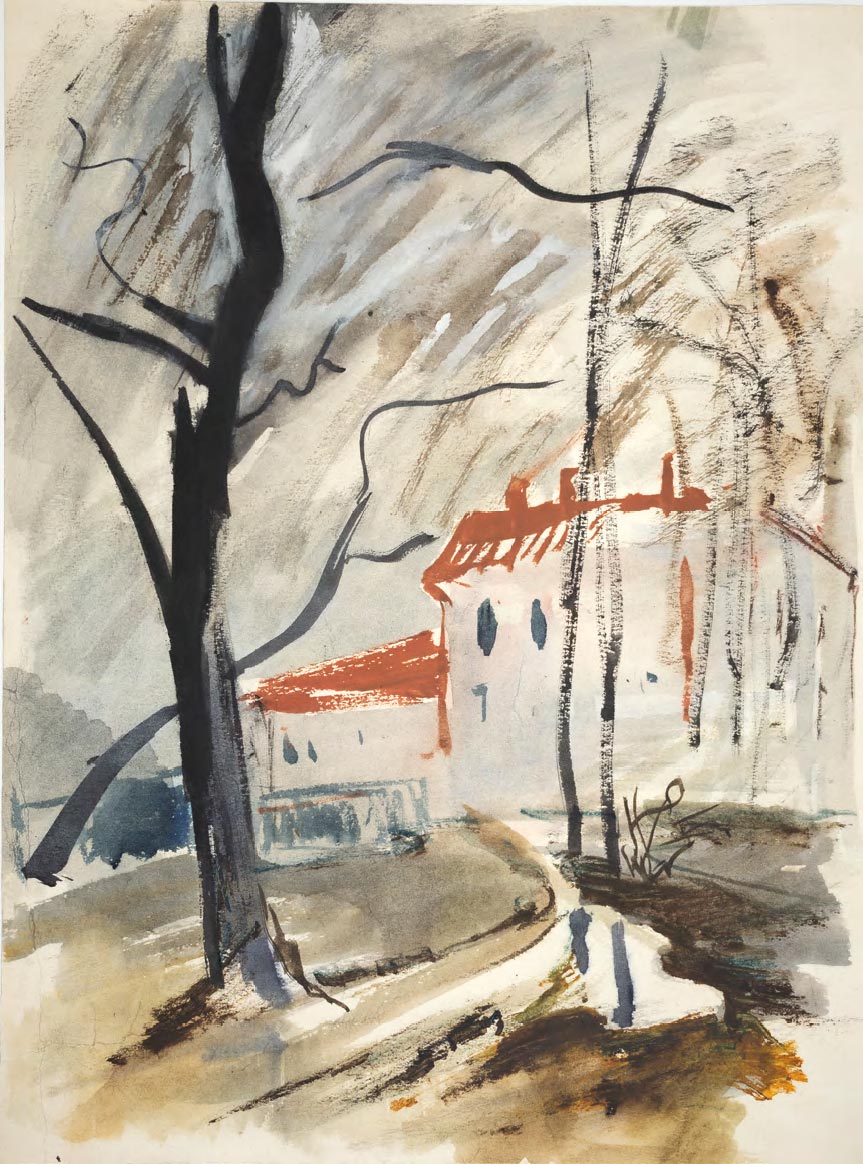 Т.А. Маврина. Дом с красной крышей. Конец 1920-х