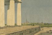 А.П. Остроумова-Лебедева. Петербург. Колонны Биржи и крепость. 1908