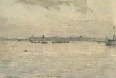 А.П. Остроумова-Лебедева. Петербург. Общий вид на Биржу. 1912