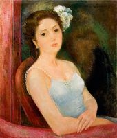 ОЛЬГА САХАРОВА. Женщина в ложе театра. 1950-е
