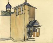 А.В. ЩУСЕВ. Храм Николы Вратаря со звонницей Псково-Печерского монастыря. 1906