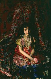 М.А. ВРУБЕЛЬ. Девочка на фоне персидского ковра. 1886