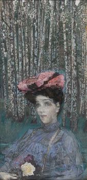 М.А. ВРУБЕЛЬ. Портрет Н.И. Забелы-Врубель на фоне березок. 1904