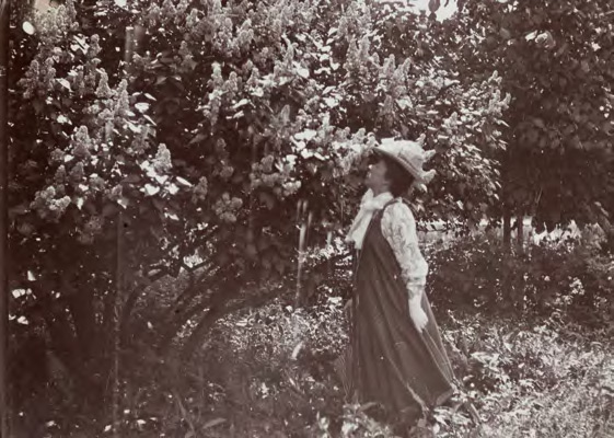 Н.И. Забела-Врубель, «вдыхающая» сирень. [1901]