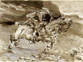 М.А. ВРУБЕЛЬ. Скачущий всадник. «Несется конь быстрее лани…». Иллюстрация к поэме «Демон». 1890–1891