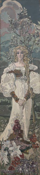 М.А. ВРУБЕЛЬ. Маргарита. Средняя часть триптиха «Фауст» из цикла декоративных панно для готического кабинета в доме А.В. Морозова в Москве. 1896