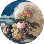 М.А. ВРУБЕЛЬ. Розы и лилии. Плафон для дома Е.Д. Дункер в Москве. Левый плафон триптиха «Цветы». 1894