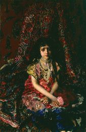 М.А. ВРУБЕЛЬ. Девочка на фоне персидского ковра. 1886
