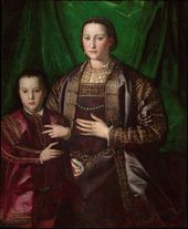 Аньоло БРОНЗИНО (Аньоло ди Козимо ди Мариано) 1503, Италия, Монтичелли – 1572, Флоренция. Мастерская Аньоло Бронзино. Элеонора Толедская и Франческо Медичи. Oколо 1550