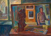 В.А. Глухов. Автопортрет. Зеркало. 1985