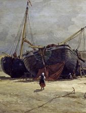 Александр Карлович БЕГГРОВ. Шевенинген. Починка рыбацких судов. 1877