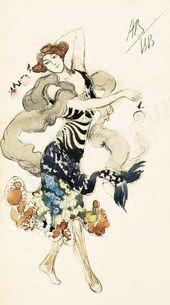 Анна ВЕРХОЛАНЦЕВА-БАСНИНА. Эскиз костюма. 1913
