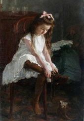 Эмилия ШАНКС. Обувается. Не позднее 1908