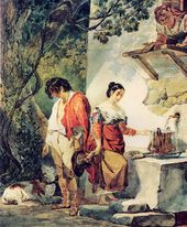 Карл Павлович БРЮЛЛОВ. Прерванное свидание («Вода уж чрез бежит…»). 1827–1830