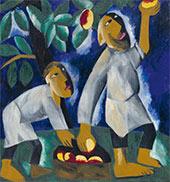 Н.С. ГОНЧАРОВА. Крестьяне, собирающие яблоки. 1911