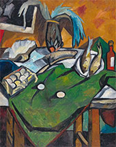 Н.С. ГОНЧАРОВА. Натюрморт. Рыбы и щетка. 1909