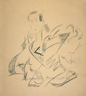 Георгий Богданович ЯКУЛОВ (1884–1928). Портрет А. Мариенгофа. Фронтиспис в книге А. Мариенгофа «Руки галстуком». 1920