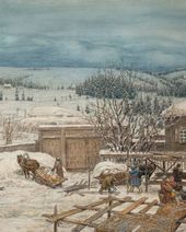 Аполлинарий Михайлович ВАСНЕЦОВ. Приготовление к Новогодней ярмарке. 1919. Фрагмент