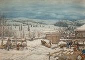 Аполлинарий Михайлович ВАСНЕЦОВ. Приготовление к Новогодней ярмарке. 1919