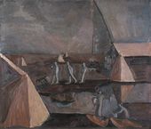 АНДРЕЙ ВЛАДИМИРОВИЧ ВАСНЕЦОВ. Осенний пейзаж с охотниками. 1976