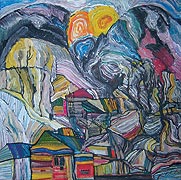 Александр Драговой. Прогулка в Альпийской деревне. Сумерки Александр Драговой. Прогулка в Альпийской деревне. Сумерки